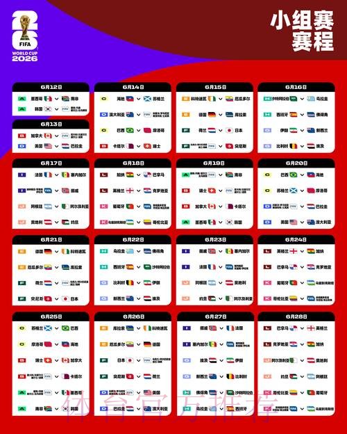 2026世界杯美国赛程表